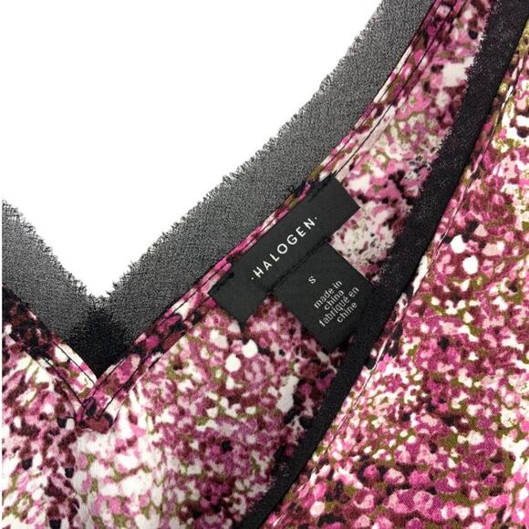 Halogen Raw Edge V Neck Tank Top Pink Pebbles Size Small NWOT $49 MSRP - Picture 4 of 8